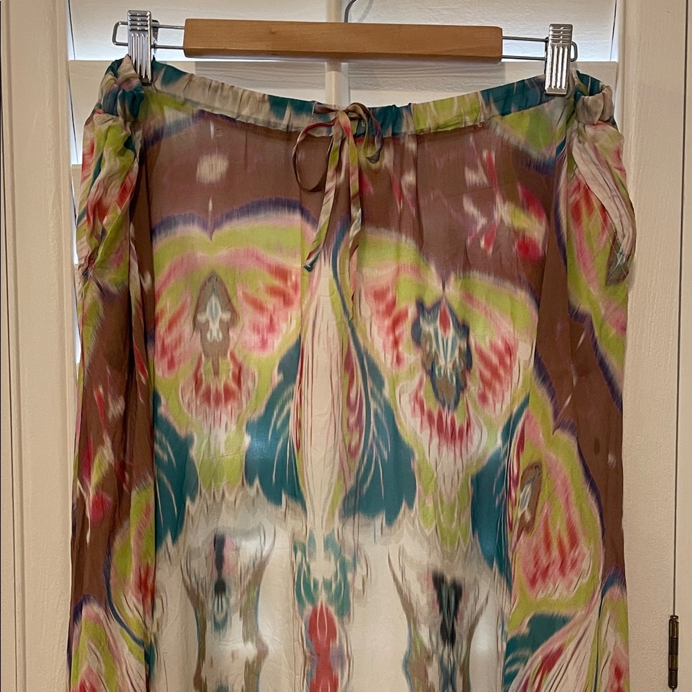 Da-Nang Silk Multicolor Asymmetrical Maxi Skirt - Picture 5 of 5